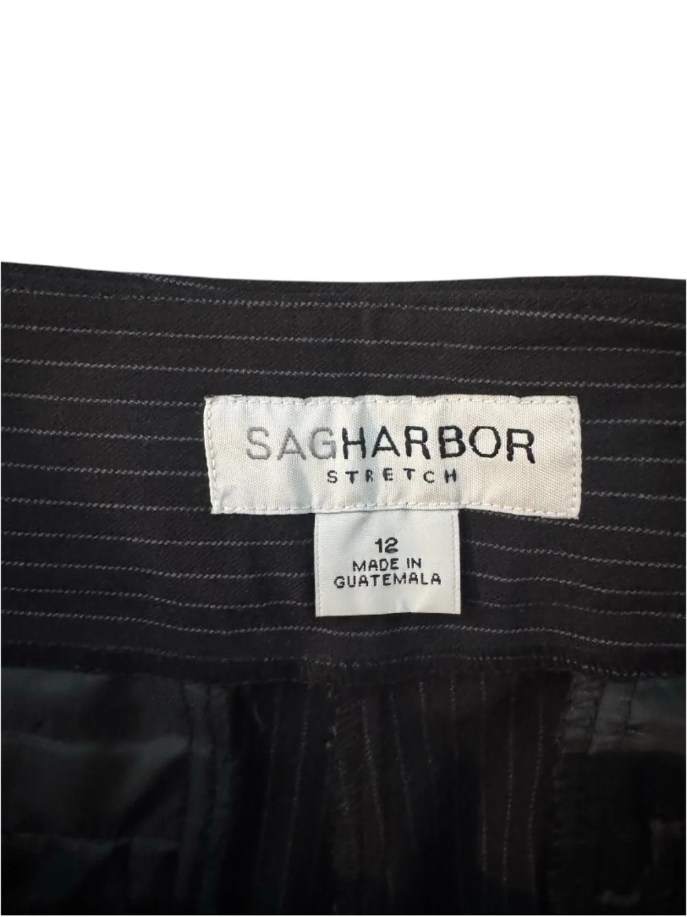 Sag Harbor Black Pinstripe Boot Cut Dress Pants
